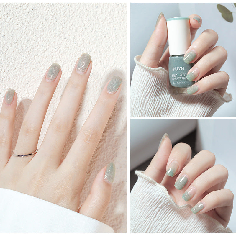 2025 summer white fine glitter no-bake nail polish non-peelable transparent glossy base oil nude colorful manicure nail polish