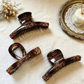 Classy french gripper for women, large leopard print dot bows, back of head, shark clip, hair clip, simple hair accessories