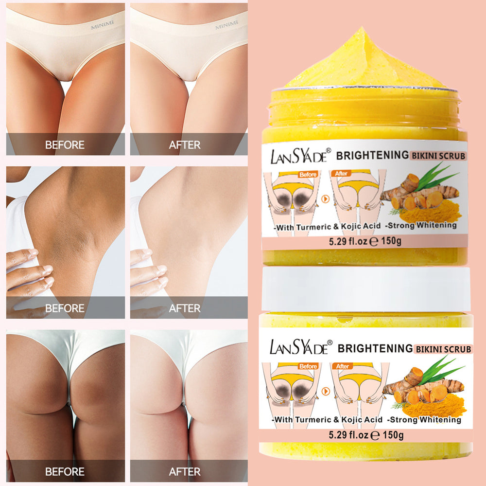 bikini scrub brightening and rejuvenating kojic turmeric scrub ice cream cleansing exfoliating body bath salts