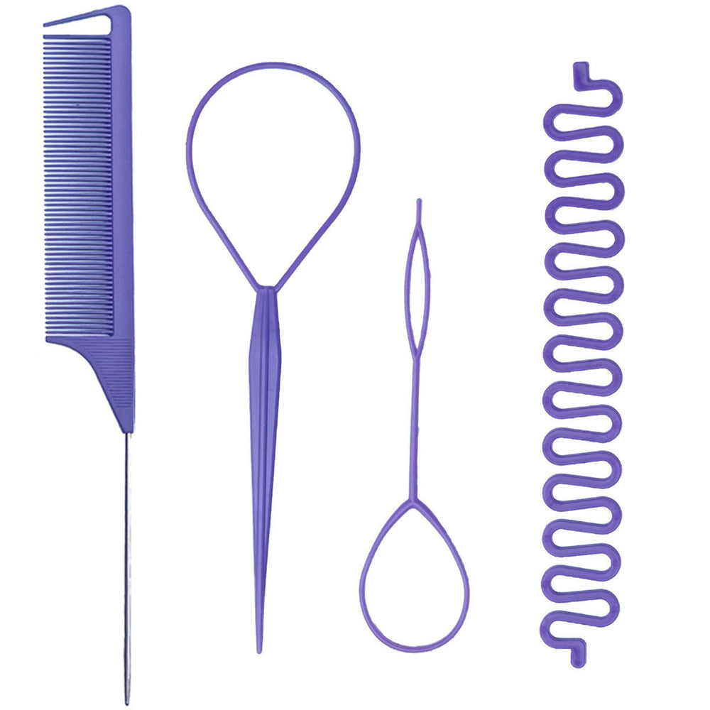 Hair braiding needle, hair braider, hair curler, 8-piece set, hair styling hair accessories, hairdressing tools, fishbone braid, steel needle comb