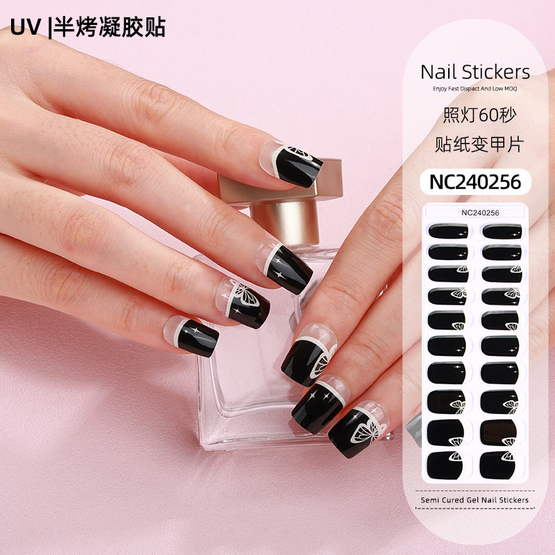 Zhengxiang personalized gel manicure stickers ins ice transparent phototherapy nails uv light nail stickers semi-cured manicure stickers gel