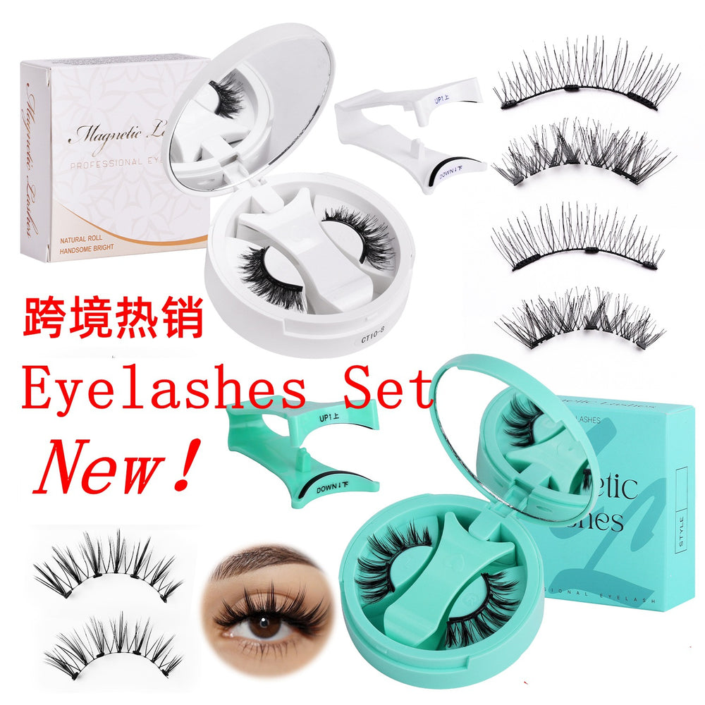 Pingdu magnetic false eyelashes amazon fashion thick strong magnetic 2 pairs black stem eyelash curler suit factory wholesale