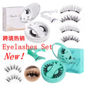 Pingdu magnetic false eyelashes amazon fashion thick strong magnetic 2 pairs black stem eyelash curler suit factory wholesale