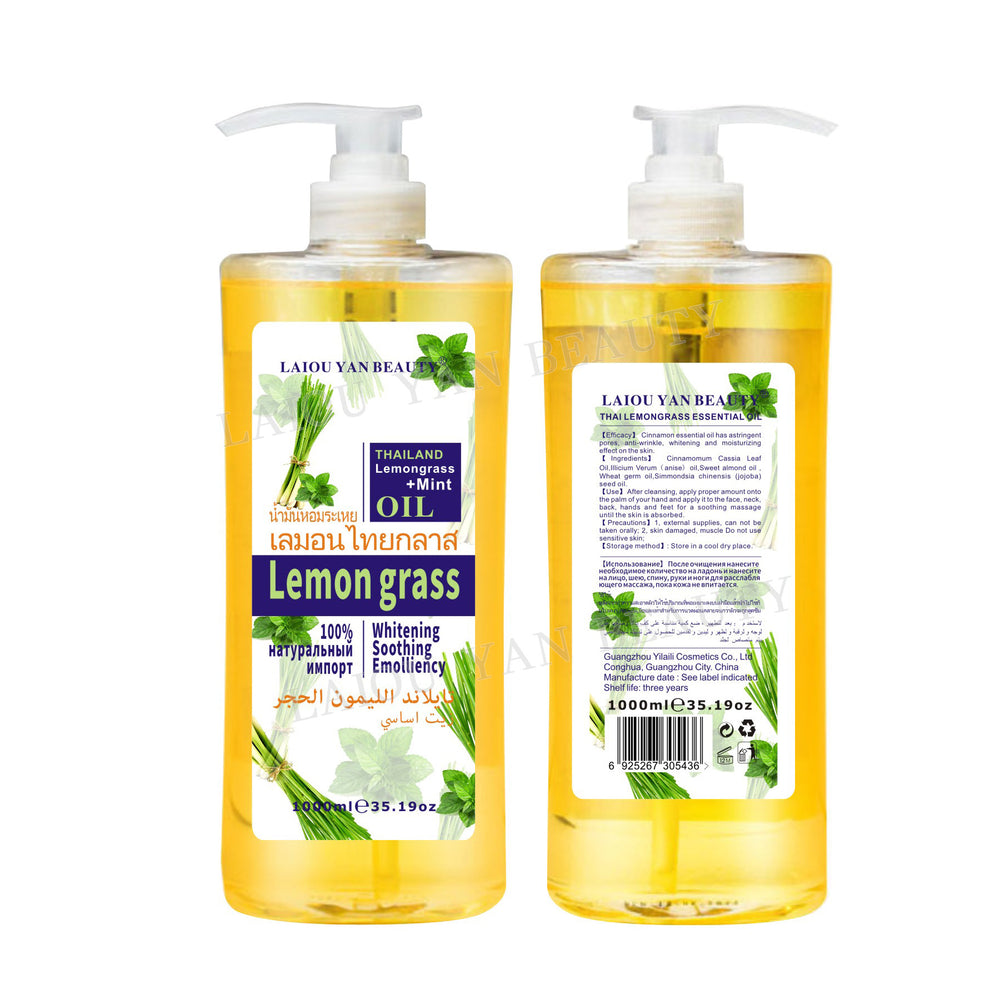 leo yanmei facial moisturizing essential oil body massage oil 1000ml heating meridian massage foreign trade wholesale