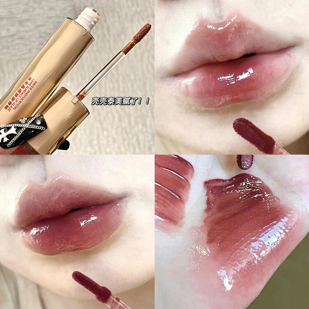 Gege bear gege bear water-glossy crystal lens lip glaze moisturizing, quick-drying, film-forming, waterproof, non-fading