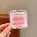 New arrivalkids manicure ear clip handmade girl wear nail patch exquisite transparent girl gift box suit