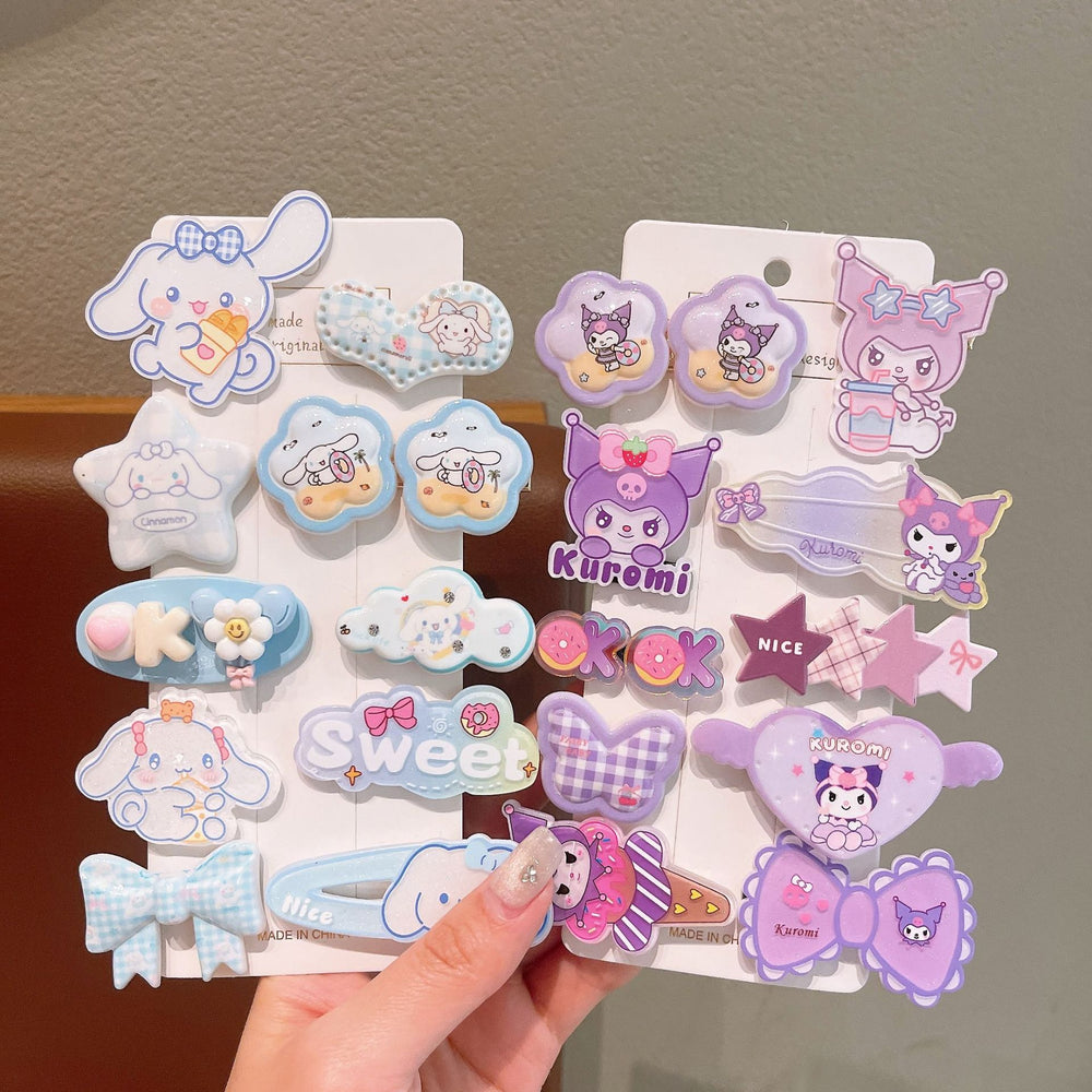 Sweet and girly cartoon hair accessories for students, acrylic hair clips for girls, cute princess bang clips, adorable hairpins and ornaments