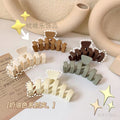 Korean elegant cream large hair claw clip - sweet & versatile hair clip for the back of the head - trendy hair accessory