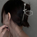 Rose claw clip women's metal shark hair clip back of head high ponytail claw clip japanese and korean style classy headwear women's clip