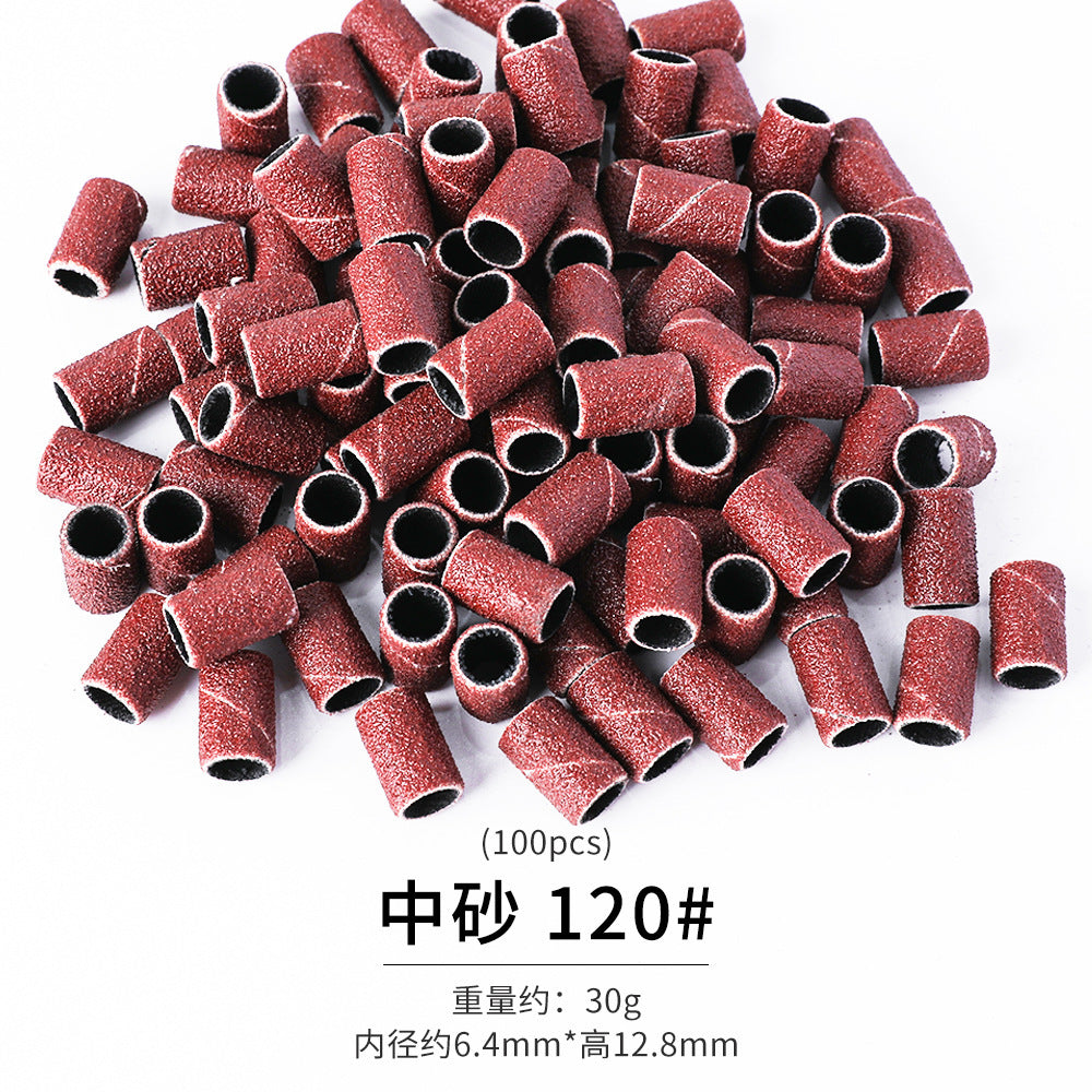 Nail polishing head grinding wheel sand ring, special grinding sand ring for grinder 80#120#180# 50/100 per pack