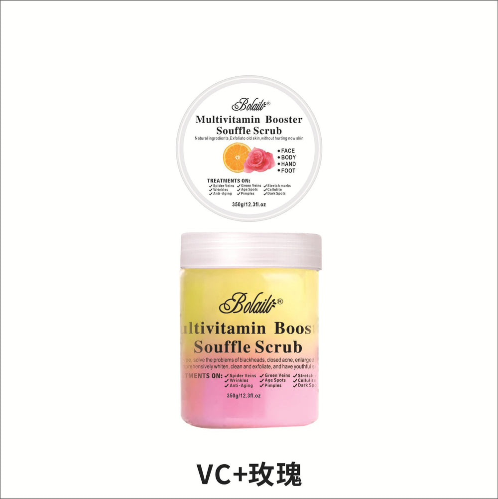two-color flower and fruit tea ice cream scrub bath salt deep exfoliating rose tea scrub 350g