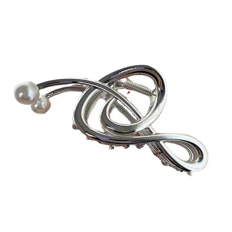 Casualclassy sense of musical note gripper female elegant metal texture shark clip stylish design clip headwear hair clip