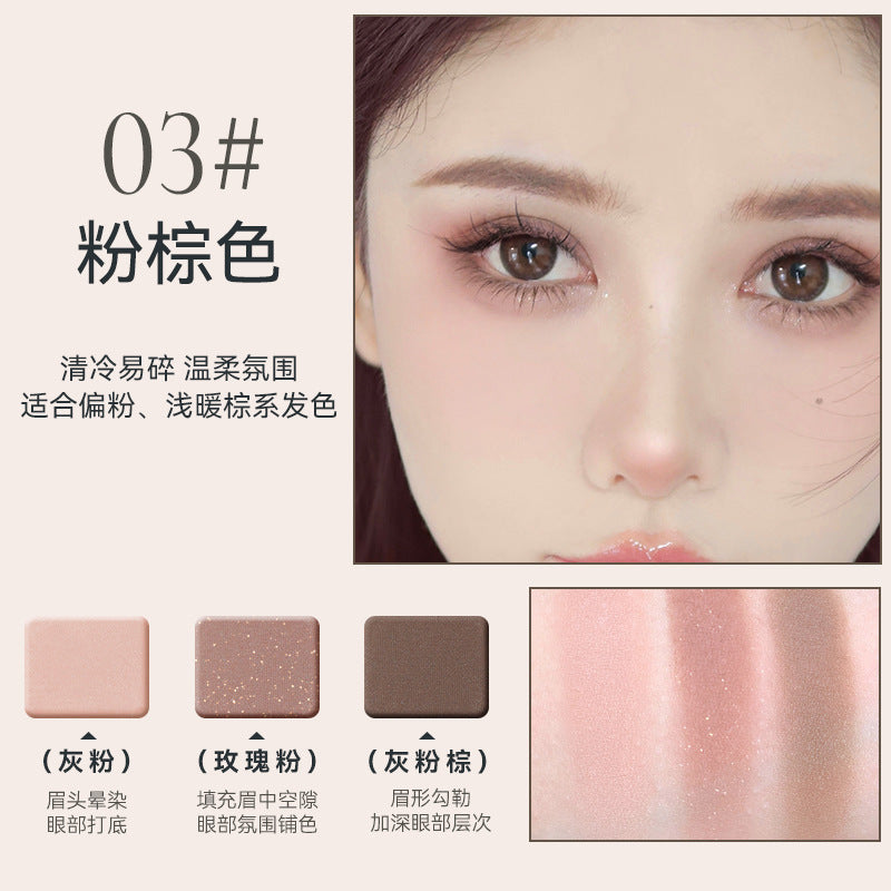 Novo monmon velvet mist three-color eyebrow powder waterproof sweat-proof long-lasting smudge-proof eyeliner & under-eye brightener 3-in-1 - beginner friendly