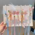 Hanfu headwear kids chinese ancient style elegant hairband girl elegant tassel ancient costume little girl short hair lazy hair accessories