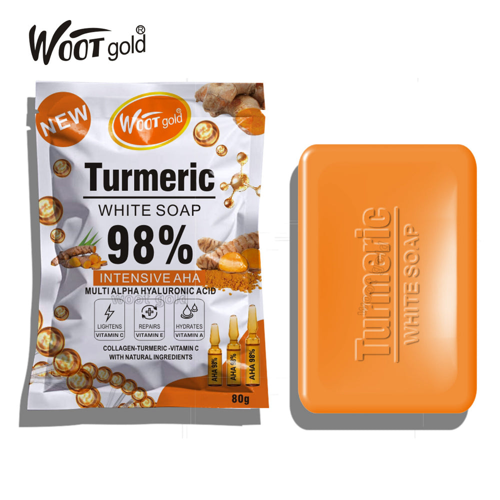 foreign trade bagged turmeric soap 80g facial cleansing universal soap turmeric soap cross-border wholesale