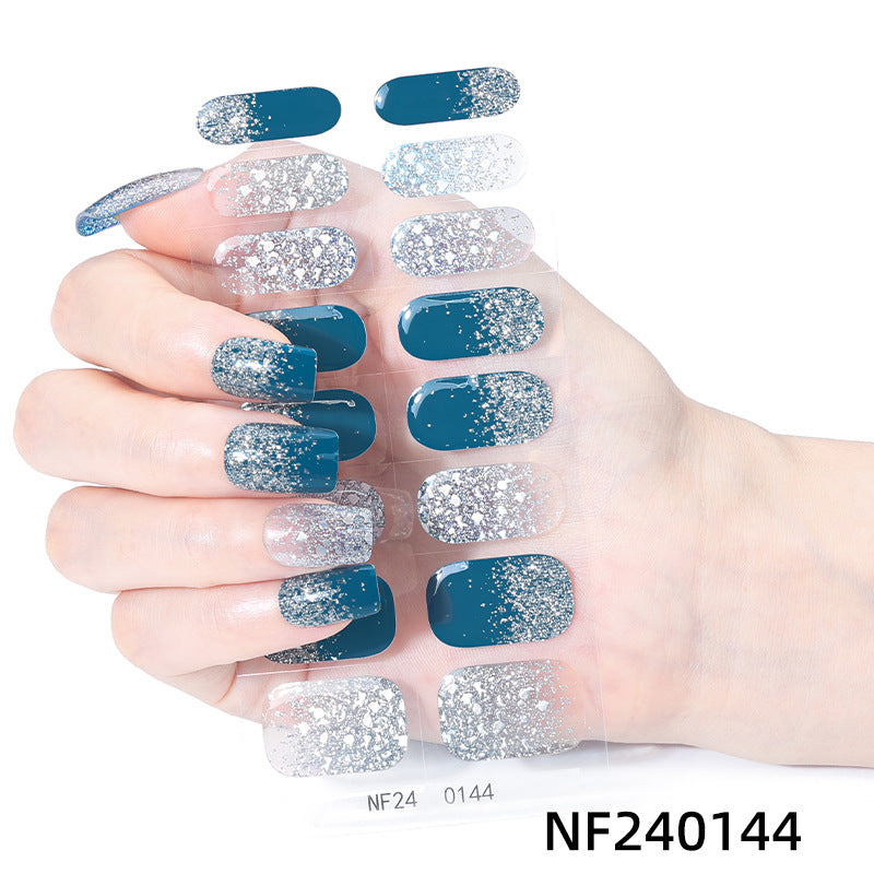 Zhengxiang personalized gel manicure stickers french butterfly onion powder smudged uv photo lamp semi-baked semi-cured nail stickers