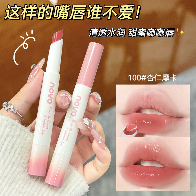 Novo charming color translucent hydrating lipstick mirror moisturizing waterproof not easy to lose pigment whitening lipstick