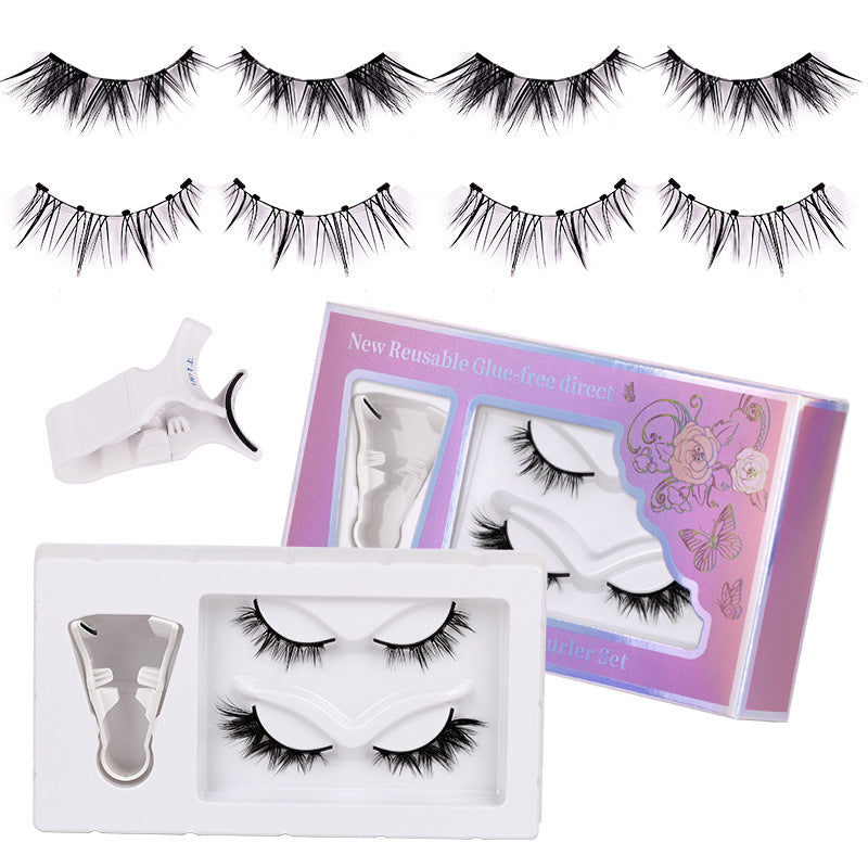 magnetic eyelashes for natural women, 2 pairs of black stem fox eyelashes, magnetic with clip set, european and american hot style