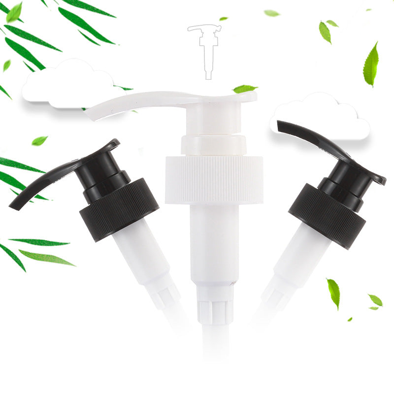 Ready-to-ship 32mm white lotion pump with press-down nozzle. threaded shampoo, body wash, conditioner dispenser - plastic pump