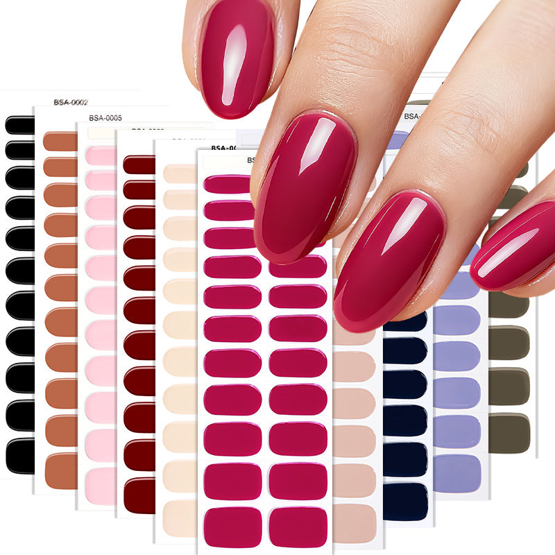 no-bake gel manicure stickers waterprooffashionpure color nail stickers no cure gel nail wraps