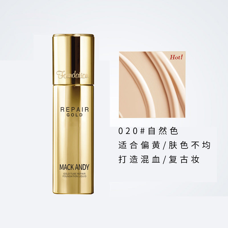 Marco andy gold diamond repair foundation - hydrating, moisturizing, nourishing, oil-control, waterproof, sweat-resistant, long-lasting foundation cream