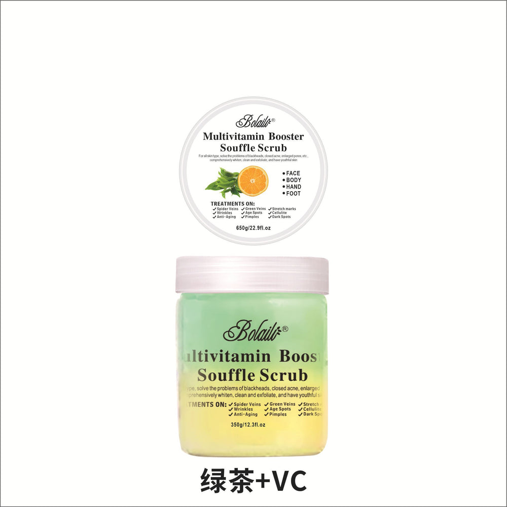 two-color flower and fruit tea ice cream scrub bath salt deep exfoliating rose tea scrub 350g