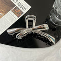 Original bowknot metal large claw clip for women - perfect for thick hair, shark clip style, minimalist design, elegant hair accessory