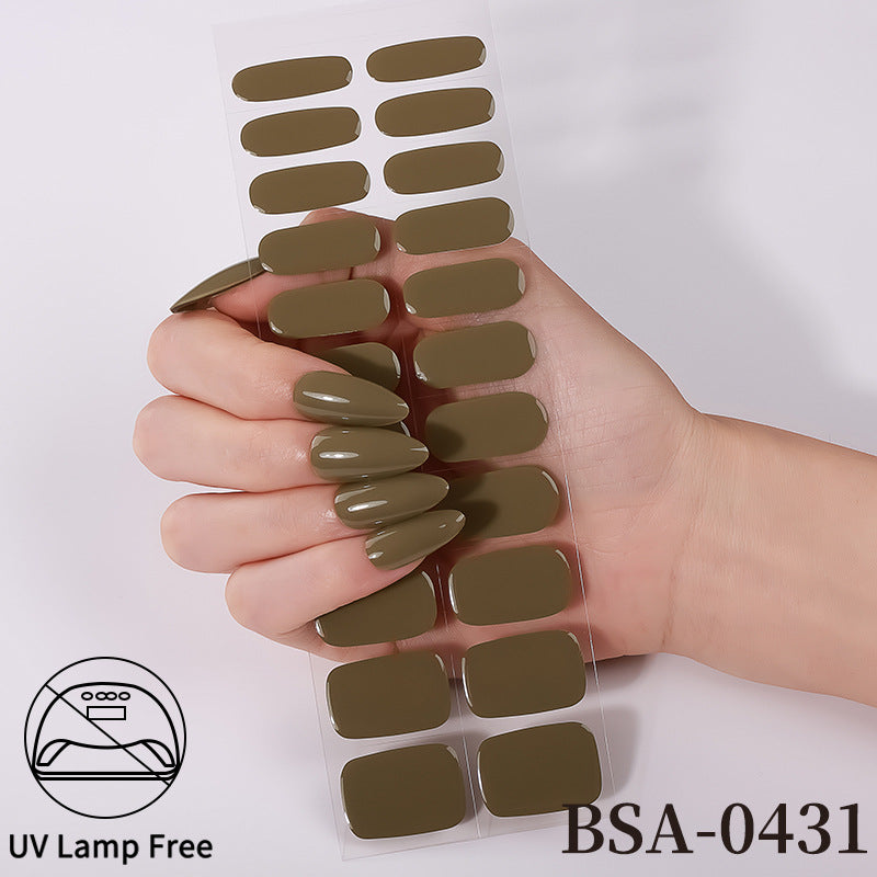 no-bake gel manicure stickers waterprooffashionpure color nail stickers no cure gel nail wraps
