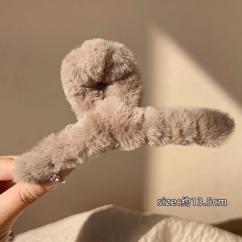 Stuffed gripper female fall and winter large hair clip classy sense ins shark clip hair volume multi-plate hair clip headwear hair accessories