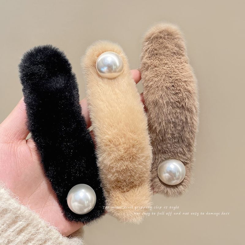 Stuffedfall and winter gripper female hair volume hair clip one-word clip classy hair fixed hair clip back of head duckbill clip