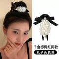 K-styleelegant pearl ball head clip hair clip women's back of head hairdressing handy gadget hair accessories headgear women's shark clip
