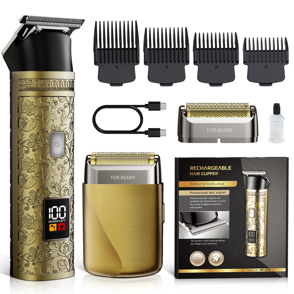 Professional salon electric clipper - cordless hair trimmer, shaver, and styling clipper with led display