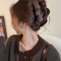 Gentle trap~autumn and winter woolen bow gripper for women 2025 new hairpin back of head hair duckbill clip
