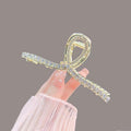 Classy black rhinestone gripper, golden pearl hairpin, back of head hairpin, large shark clip hair accessories for women
