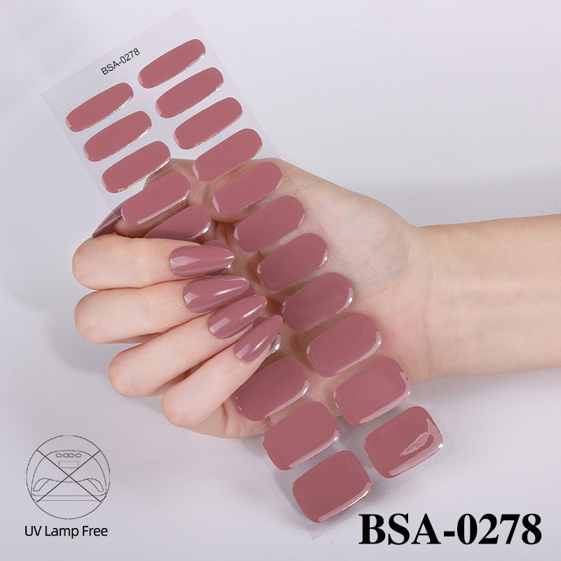 no-bake gel manicure stickers waterprooffashionpure color nail stickers no cure gel nail wraps