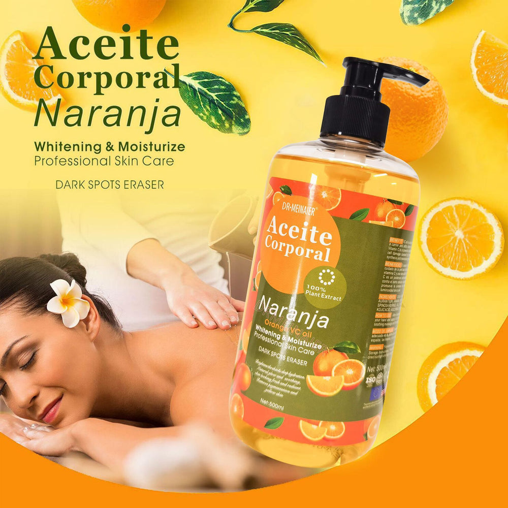 Export fresh orange vc essential oil 500ml facial body brightening moisturizing black removing massage oil naranja oil