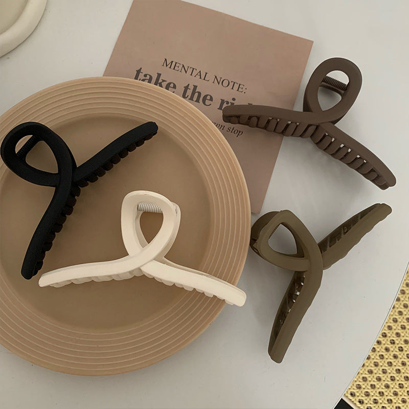 Brown series cross large gripper early autumn new arrival frosted hair clip frenchcasualelegantretro shark clip hair accessories