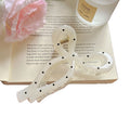 New arrival black and white polka dot ribbon bows large gripper sweetfashion back head plate shark clip fashion gripper