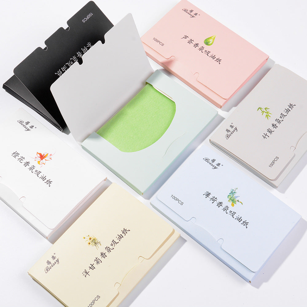 Oil-absorbing paper facial women's portable extraction refreshing makeup oil control men's and women's facial oil removal paper linen glossy in stock