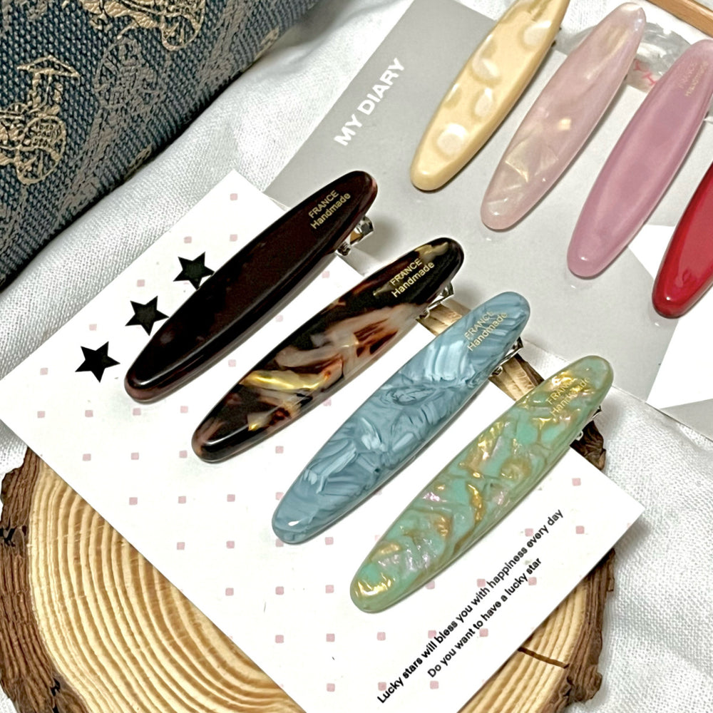 Side acetate oval bangs hair clip for women's forehead trim clip hair clip one-word clip bb clip 2025new arrival water drop
