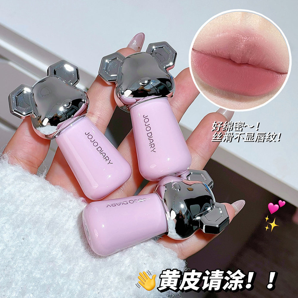 Jojo diary bear kaka velvet mist lip mud lip glaze suit velvet matte matte student affordable whitening lipstick