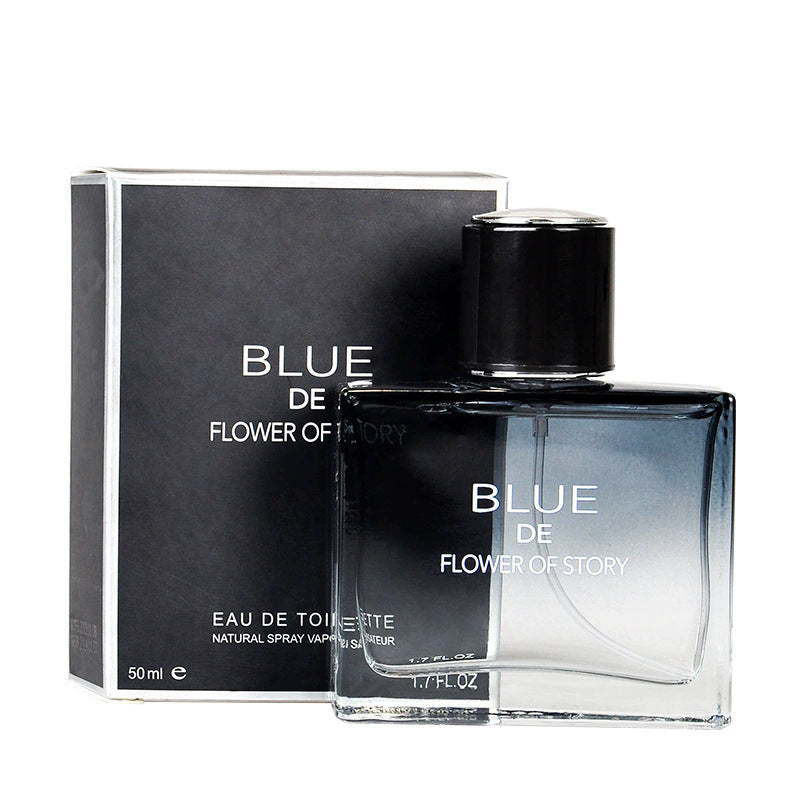 New floral story cologne - azure blue men's perfume, oceanic aroma, subtle and long-lasting fragrance, 50ml eau de parfum