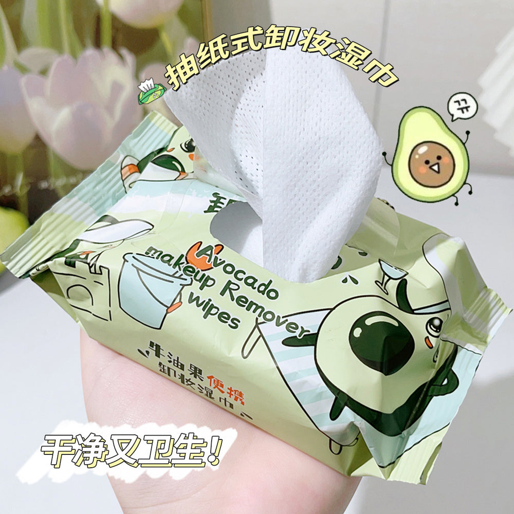 Jonbos avocado portable makeup remover wipes - gentle, non-irritating, deep cleansing facial wipes (pull-out style)