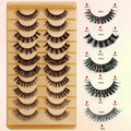 Export false eyelashes russian curling hair 10 pairs of asian mixed thai makeup comic curling eyelashes in stock batch