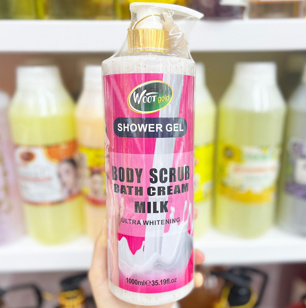 milk scrub shower gel long-lasting fragrance silky exfoliating turmeric shower gel 1000ml export wholesale