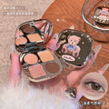 Kakashow light & shadow bear eyeshadow palette - 4 colors: shimmer, fine glitter, matte, waterproof, everyday earth tones