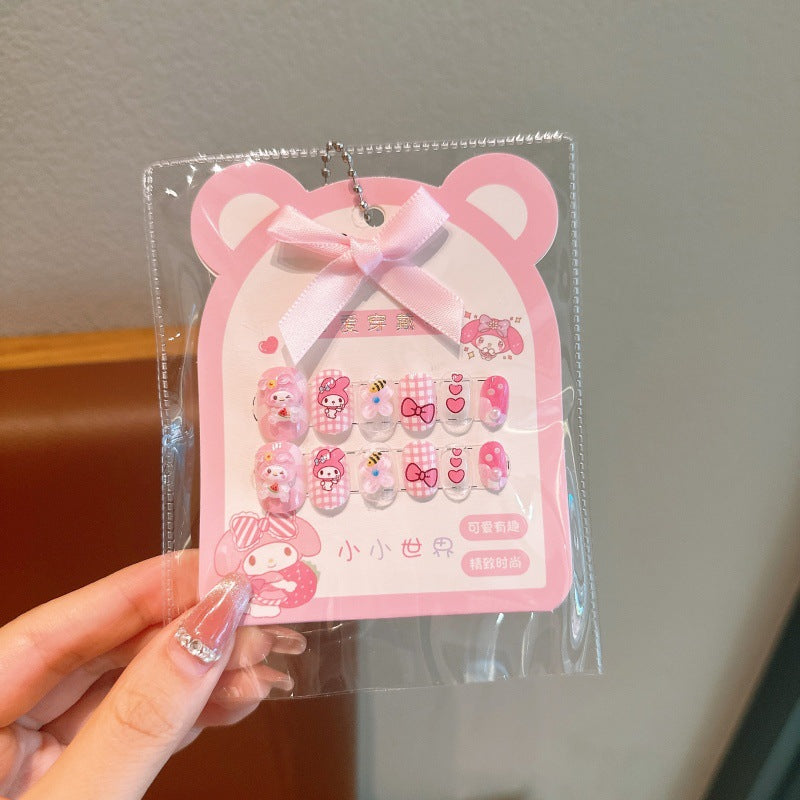Kids' nail stickers - cute & fun kumi design, waterproof, removable, self-adhesive nail art for girls, perfect for students