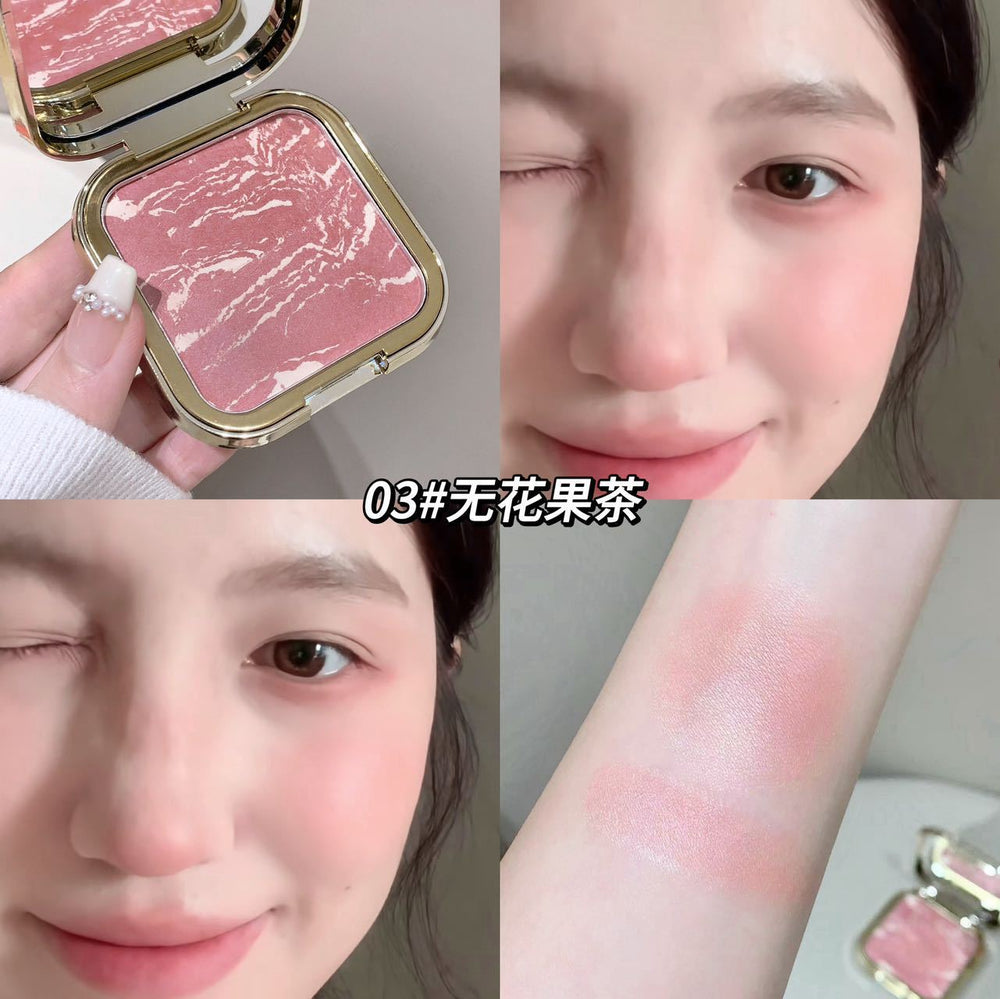 Makeup kakashow soft light gradient baked blush pearlescent fine shimmer shrink expansion color enhance complexion contour rouge