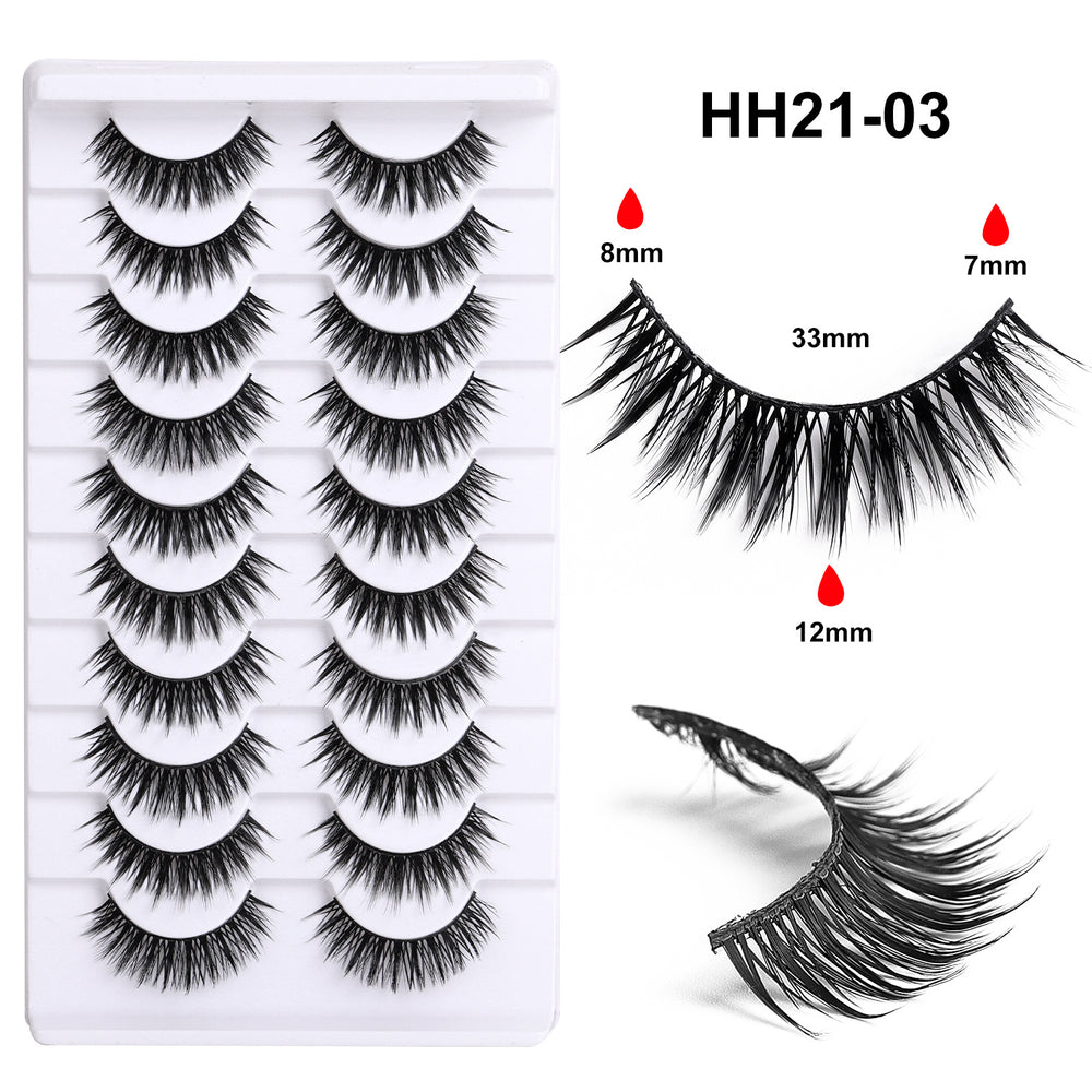 Fake eyelashes kids performance glue-free self-adhesive artificial nature korean girl group style stage makeup eyelashes black stem thick