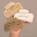 10cm square plush gripper square hair clip 2025 new style back of head shark clip headwear hairpin
